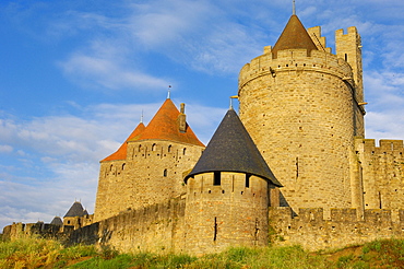 La Cite, Carcassonne medieval fortified town, Aude, Languedoc-Roussillon, France, Europe