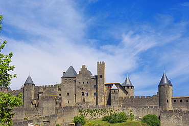 La Cite, Carcassonne medieval fortified town, Aude, Languedoc-Roussillon, France, Europe