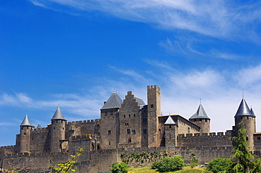 La Cite, Carcassonne medieval fortified town, Aude, Languedoc-Roussillon, France, Europe