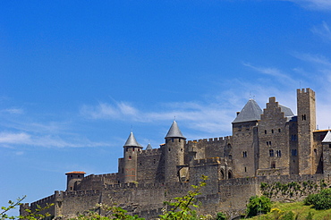 La Cite, Carcassonne medieval fortified town, Aude, Languedoc-Roussillon, France, Europe