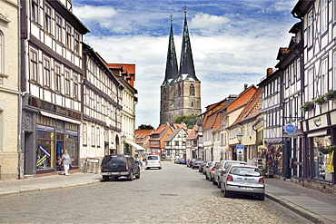 Poelkenstrasse, a street in Quedlinburg, Saxony-Anhalt, Germany, Europe