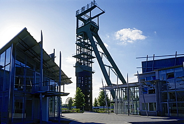 Erinturm tower, pit frame of the former Erin pit, new business centre, Castrop-Rauxel, Ruhr area, North Rhine-Westphalia, Germany, Europe