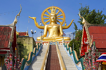 Big Buddha statue at the temple in Ban Bo Phut, Ko Samui island, Thailand, Asia