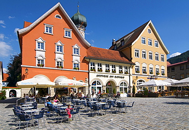 Marienplatz square in the historic town of Immenstadt, Allgaeu, Bavaria, Germany, Europe