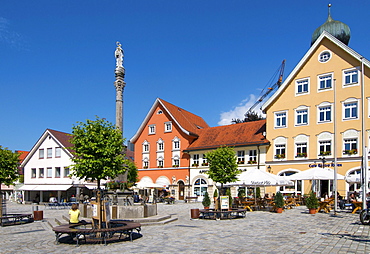 Marienplatz square in the historic town of Immenstadt, Allgaeu, Bavaria, Germany, Europe