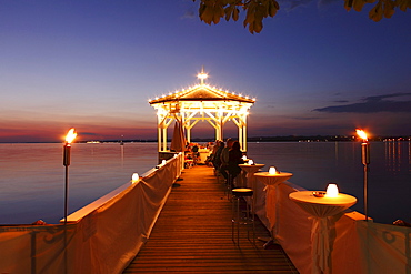 Pavilion at the lake promenade, Bregenz, Lake Constance, Vorarlberg, Austria, Europe