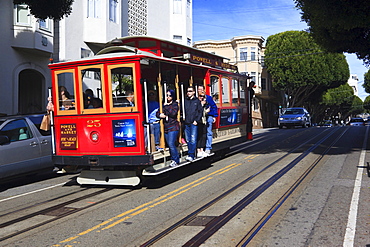 Typical streetcar, Russian Hill Park, San Francisco, California, USA, North America