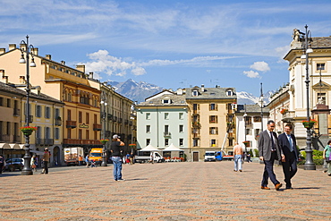 Piazza Emile Chanoux, Aosta, Aosta Valley, Valle d'Aosta, Alps, Italy, Europe