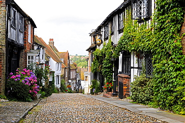 The famous Mermaid street in the old town of Rye, East Sussex, England, UK, Europe