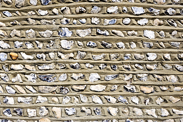 Flint as a building material for the traditional walls and facades in Southern England, England, UK, Europe