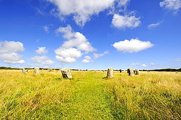 Merry Maidens, stone circle of 19 megaliths from the Bronze Age, in Penzance, Cornwall, England, UK, Europe