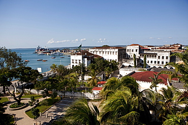 Overlooking the port of Stone Town, Zanzibar, Tanzania, Africa