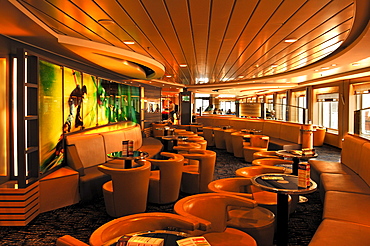 Passenger lounge on the "Seafrance" car ferry Calais-Dover, Calais, France, Europe