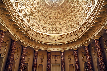 Detail of the ornamental cupola in the reception hall of Stowe School, private school since 1923, architecture from 1770, Classicism, Stowe, Buckingham, Buckinghamshire, England, United Kingdom, Europe