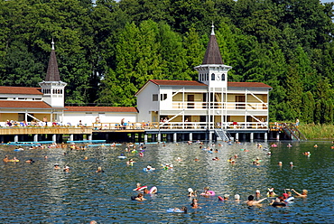 Hot springs, thermal spa in Heviz, Lake Balaton, Balaton, Hungary, Europe