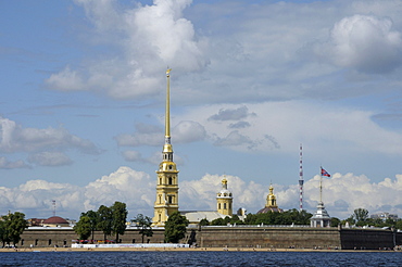 Peter and Paul Fortress with Peter and Paul Cathedral, Saint Petersburg, Russia, Europe