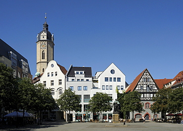 Market square and city church Sankt Michael, Jena, Thuringia, Germany, Europe