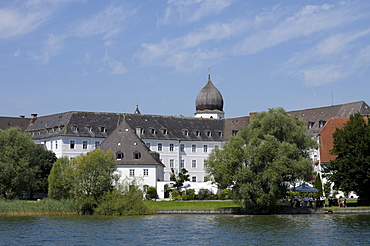 Frauenwoerth Abbey, Fraueninsel, Lady's Island, Lake Chiemsee, Bavaria, Germany, Europe