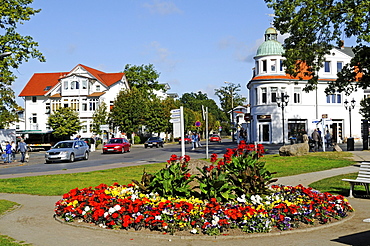 Square in the center of the Baltic resort Binz, Ruegen Island, Mecklenburg-Western Pomerania, Germany, Europe