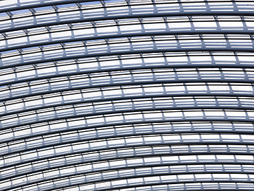 Architectural roof detail of the station in Liege-Guillemin, Belgium, Europe