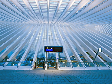 Concourse, Gare de Liege-Guillemins, architect Santiago Calatrava, Liege, Belgium, Europe