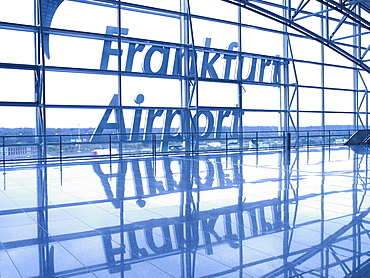 Departure hall in Terminal 2, Frankfurt Airport, Frankfurt am Main, Hesse, Germany, Europe