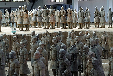 Terracotta army, part of the grave complex, hall 1, mausoleum of the 1st Emperor Qin Shi Huang in Xi'an, Shaanxi Province, China, Asia