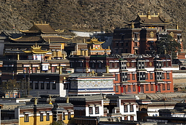 Tibetan Labrang monastery of the Gelukpa order of Tibetan Buddhism, Xiahe, Gansu, China, Asia