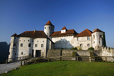 Access to the inner castle of Burghausen Castle, Bavaria, Germany, Europe