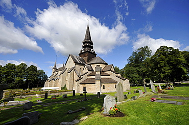 Historic abbey church from 1150 at Varnhem, Sweden, Europe