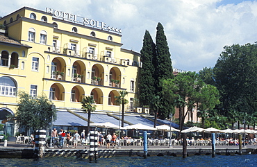 Hotel Sole, on the waterfront at Riva, Lake Garda, Italy, Europe