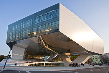 Porsche Museum in Stuttgart-Zuffenhausen, car museum, modern architecture, opening in 2009, Stuttgart, Baden-Wuerttemberg, Germany, Europe