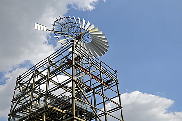 Wind wheel, Landschaftspark Duisburg-Nord landscape park, a former Thyssen blast furnace plant in Meiderich, Duisburg, North Rhine-Westphalia, Germany, Europe