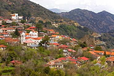 Village in the Troodos mountains, Predoulas, Cyprus, Greece, Europe