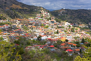 Village in the Troodos mountains, Predoulas, Cyprus, Greece, Europe