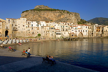 Fishing port, beach, Cefalu, Province of Palermo, Sicily, Italy, Europe