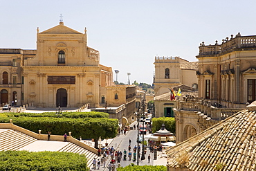 Church Santissimo Salvatore, Corso Vittorio Emanuele main street, UNESCO World Heritage Site, Noto, Syracuse Province, Sicily, Italy, Europe