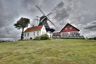 Kronetorps Moella, twindmill, Skane, Sweden, Europe