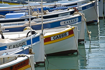 Colorful boats in the Harbor of Cassis, Provence, South of France, Europe