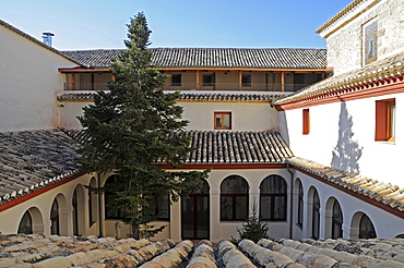 Courtyard, Convento Nuestra Senora del Carmen, monastery, hostel, hotel, Carmelitas Descazos, Carmelites, Caravaca de la Cruz, sacred city, Murcia, Spain, Europe