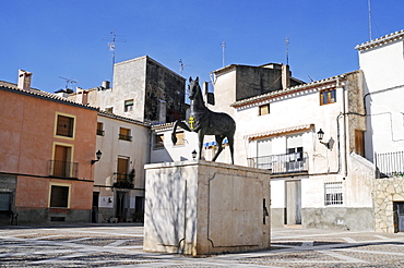 Monument, Plaza de los Caballos del Vino, wine horses, tradition, square, Caravaca de la Cruz, sacred city, Murcia, Spain, Europe