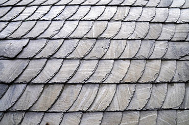 Old roof slates, slate, slate cladding, facade, wall, structure, close-up view, old town, Hattingen, NRW, North Rhine-Westphalia, Germany, Europe