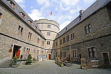 North Tower, Wewelsburg, triangular castle, former Nazi cult and terror center of the ss, today historical museum, hostel, Bueren, Paderborn, North Rhine-Westphalia, Germany, Europe