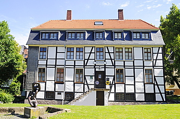 Museum of trade and postal history, half-timbered, Iserlohn, Sauerland area, North Rhine-Westphalia, Germany, Europe