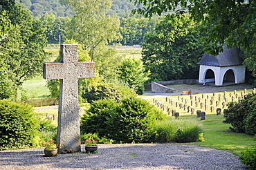 Military graves, military cemetery, Eversberg, Meschede, Sauerland region, North Rhine-Westphalia, Germany, Europe