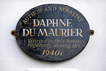 Daphne du Maurier, author, writer, house, sign, St Ives, Cornwall, England, Great Britain, Europe