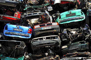 Old cars on a junkyard