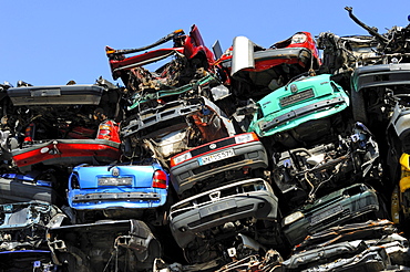 Old cars on a junkyard