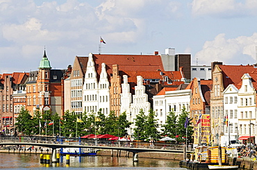 At the upper Trave river in Luebeck, Schleswig-Holstein, Germany, Europe