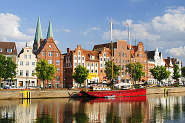 At the lower Trave river in Luebeck, Schleswig-Holstein, Germany, Europe